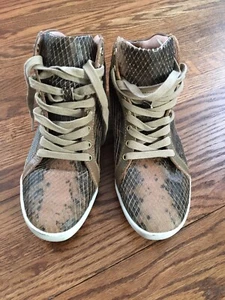 Joie Damen Sneaker Schuhe High Top Gr. 36 geprägtes Leder Schlange - Bild 1 von 11