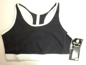 *NWT* OBJET D' ART WOMENS DESIGNER YOGA RUNNING BLACK SPORTS BRA SIZE LARGE M127 - Imagen 1 de 3