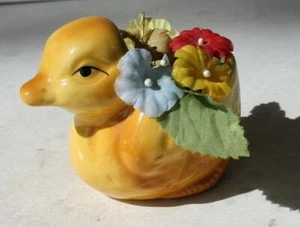 Chicken Figurine Small Planter Holder Lego Made Taiwan Ceramic Hand Painted Duck - Picture 1 of 1