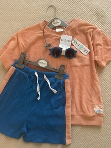 NWT Lily & Jack Boys Outfit Sunglasses Size 7 Vacation Shorts Shirt - Picture 1 of 4