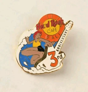 Hard Rock Cafe-BALI-1996 3rd Anniversary PIN Surfer Riding Guitar Wave HRC #662 - Picture 1 of 2