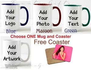 TAZA DE COLLAGE FOTO PERSONALIZADA AGREGA CUALQUIER REGALO DE TEXTO 15 oz taza de café grande TAZA DE TÉ - Imagen 1 de 8