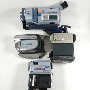 4x Sony MiniDV Digital 8 Digital Camcorders Job Lot DCR-TRV238 DVD202 PC9 PC10 - Picture 1 of 6