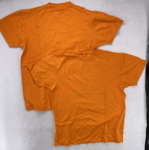 T-shirt grande arancione bianca made USA 90 vintage retrò pesante - Foto 1 di 5