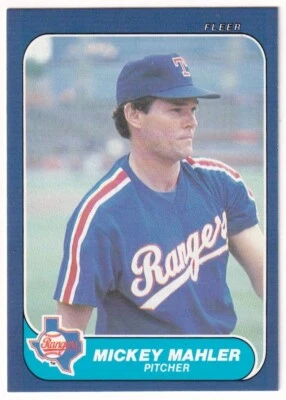 1986 Fleer Update #U-70 Mickey Mahler Texas Rangers - Image 1 of 2
