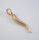 Vintage 14K Yellow Gold Plated "ITALIAN HORN" Charm Estate Pendant 925 Silver
