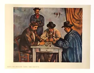 Giocatori di Carte di Cezanne Stampa 1958 1959 Metropolitan Seminars of Art Gioco Vintage - Foto 1 di 3