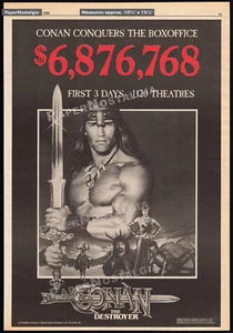 CONAN EL DESTRUCTOR__Original 1984 Trade AD promo_póster__Arnold Schwarzenegger - Imagen 1 de 1