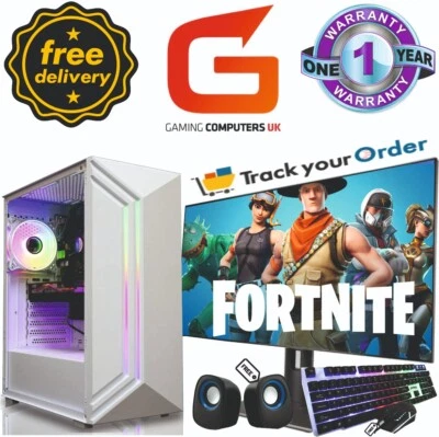 Gaming PC COMPUTER BUNDLE Core i7 32GB 240GB + 1TB RTX 3050 Win10 22" - Image 1 of 4