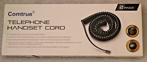Comtrue Cordon Téléphone, Combiné Noir, Lot de 2, Universel NEUF dans sa boîte - Photo 1/2