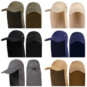 Unisex Men Fishing Hat UV Protection Visor Ear Neck Flap Outdoor Hiking Sun Cap - Picture 1 of 10