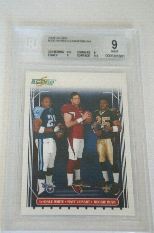 2006 Score Leinart Reggie Bush RC BGS 9 Mint + 9.5 centering/surface sub grades  - Image 1 of 1