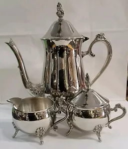 Beautiful Tea/Coffee Set ~ 3 Pieces~ Silver Plate - Picture 1 of 6