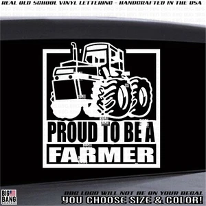 PROUD FARMER Vinyl Decal Sticker Tractor SUV Diesel Truck Car Window Gift Dad - Picture 1 of 4