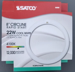 (12 Pcs) Satco S6500 FC8T9/CW/RS 22w Fluorescent W/ 4 Pin Base - Cool White, 8" - Picture 1 of 4
