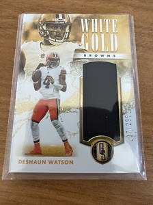 2023 Panini Gold standard “White Gold” #8 /299 Relic Jersey Deshaun Watson 