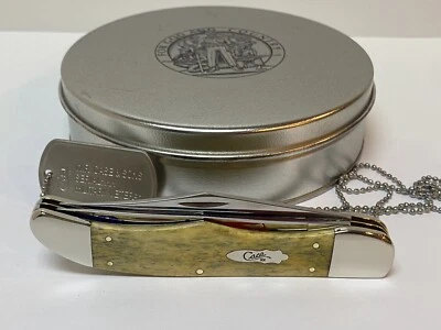 CASE XX GOD AND COUNTRY OLIVE GREEN BOMB FOLDING HUNTER KNIFE 6265 8295 GG - Image 1 of 4