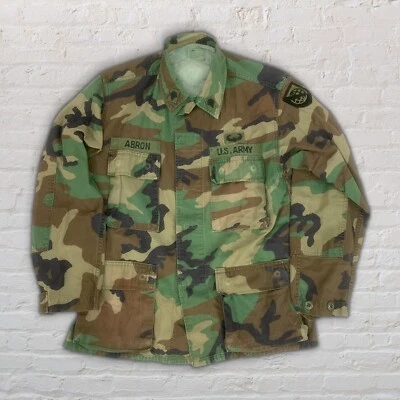 Army Woodland Camo Shirt Jacket VTG Reclaimed Army Surplus Camouflage Pick Size - Image 1 of 4