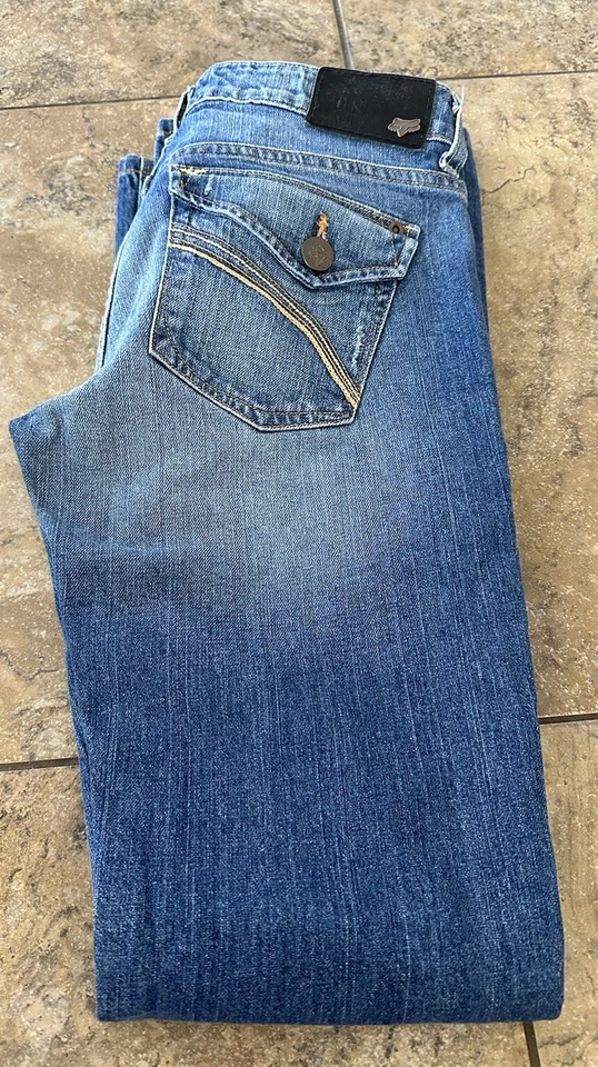 Fox гонки крутящий момент загрузки вырез джинсы женщин выцветший синий джинсовой ткани брюки размер 1/24 - Изображение 1 из 4