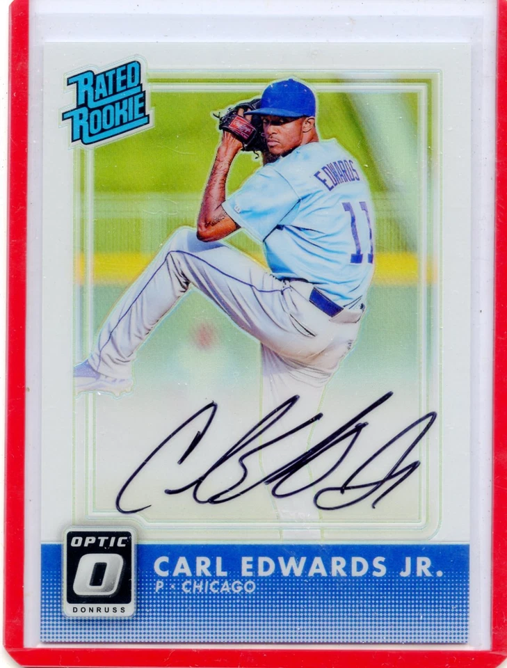 2016 DONRUSS OPTIC #RR-CJ CARL EDWARDS JR ROOKIE RC AUTO #144/150, CUBS 43018   - Image 1 of 1
