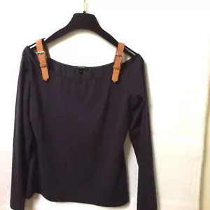 Escada Off-The-Shoulder Long Sleeve Top, Navy 40 / 8 - 10 - Picture 1 of 2