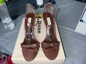 DUNE LONDON LADIES BROWN STRAPPY SANDALS BOXED SIZE 6.5 WEDDING - Picture 1 of 4