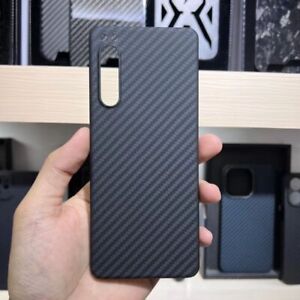 Luxury Real Carbon Fiber Fine Hole Hard Case Phone Cover for Sony Xperia 5 IV