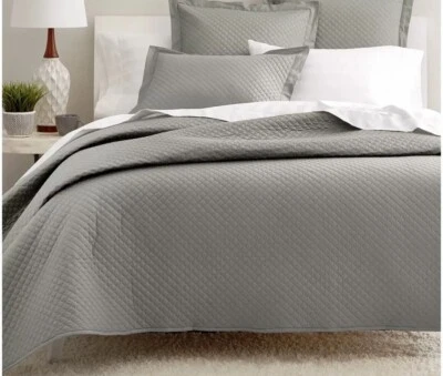 Charter Club Quilted Solid Queen Coverlet Smoke Grey - Image 1 of 4