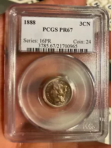1888 PROOF 3 CENT NICKEL - Picture 1 of 24