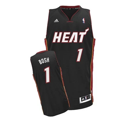 Chris Bosh Swingman Black Miami Heat #1 Road Jersey - Adidas Cover