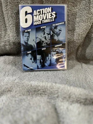 6 Action Films Huge Thrills DVD Die Hard/Hitman/Taken/Speed/Commando/Transporter - Image 1 of 4