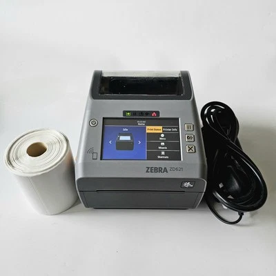 Zebra ZD621 Thermal Label Printer 203dpi Touchscreen Ethernet WIFI PSU Labels 89 - Image 1 of 4