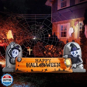 Striscione Tombale Scheletro Decorazioni Gonfiabili Halloween Grande 10FT, Costruisci- - Foto 1 di 5
