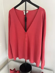 Coldwater Creek Coral V-Neck Lightweight Button Front Cardigan Sweater 2X - Picture 1 of 7