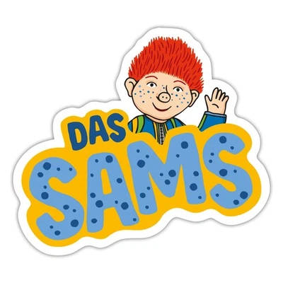 SPREADSHIRT Das Sams | Logo Mit Winkendem Sams Aufkleber Sticker, max. 10 x 10 cm