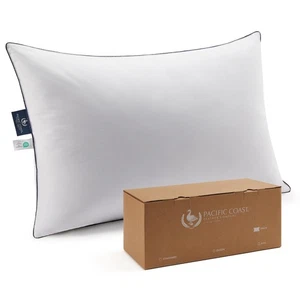 Bed Pillow, Luxury Hotel Goose Feather and Down Pillow for Sleeping with 100%... - Picture 1 of 9