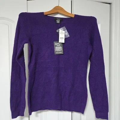 Suéter Lord & Taylor 100% Cachemira Talla PS/PP Púrpura A+ NUEVO CON ETIQUETAS Foto 1 de 4