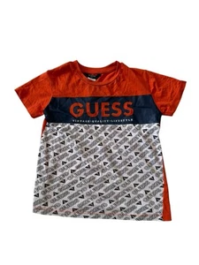 Guess Vintage Quality Lifestyle T Shirt Orange Boys Size 6-7 Good Condition - Picture 1 of 9