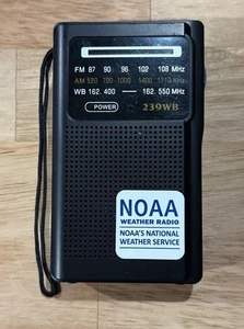 NOAA Portable Weather Radio Earphone Jack AM / FM Transistor Emergency Battery - Picture 1 of 8