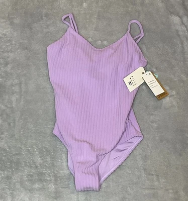 Billabong Girls Size 14 Girl in the Loop One Piece Textured Peaceful Lilac - Image 1 of 4