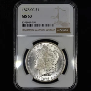 1878-CC MORGAN SILVER DOLLAR ✪ NGC MS-63 ✪ $1 UNCIRCULATED COIN 031 ◢TRUSTED◣ - Picture 1 of 4