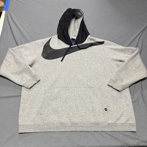 Sudadera con capucha vintage Nike 3XL para hombre gris azul etiqueta logotipo Swoosh grande - Imagen 1 de 13