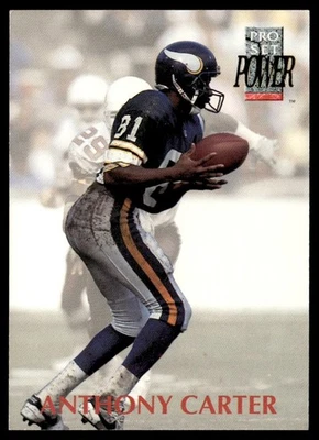 1992 Pro Set Power Anthony Carter Minnesota Vikings #277 - Image 1 of 2