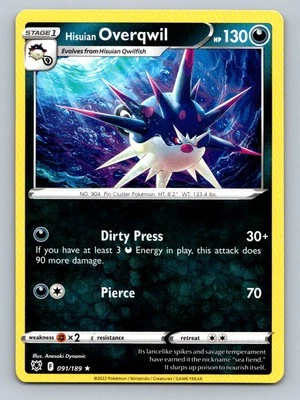 Pokemon Hisuian Overqwil (91) SWSH10: Astral Radiance 091/189 Near Mint NM - Image 1 of 2