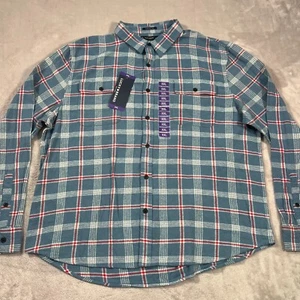 Lucky Brand Shirt Mens 2XL Blue Plaid Flannel Button Up Long Sleeve Cotton NEW - Picture 1 of 18