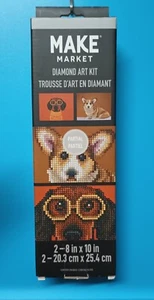 Make Market Diamond Art Kit DOG DUO Partial : Two 8x10 canvases - Picture 1 of 3