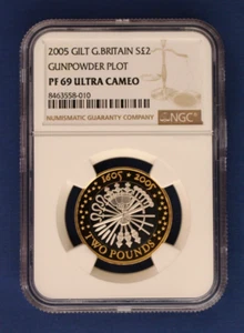 2005 Silver Proof £2 coin "Gunpowder Plot" NGC Graded PF69 Ultra Cameo - Picture 1 of 2