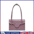  Elegant Handbag Women Solid Totes Pu Leather Shopping Shoulder Bag Purple