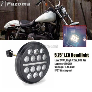5.75 inch Motorcycle Round LED Headlight DRL For Harley Dyna Wide Street Glide - Picture 1 of 10