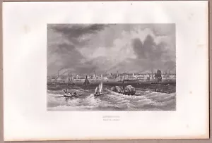 Liverpool - Ansicht von der Seeseite - Maritimer Stich - Stahlstich 1862/63 **** - Bild 1 von 2